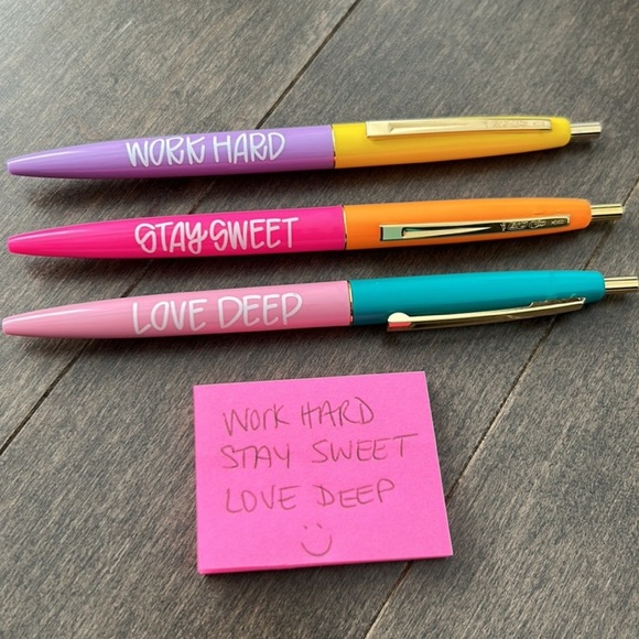 ALL SHE WROTE NOTES Colorful Life Motto Pen Set, Office Supplies Fun Stationery - Picture 4 of 4